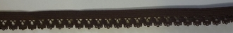 Elastisch Lingeriekant bloemmotief 15mm (60 m), Donkerbruin 493